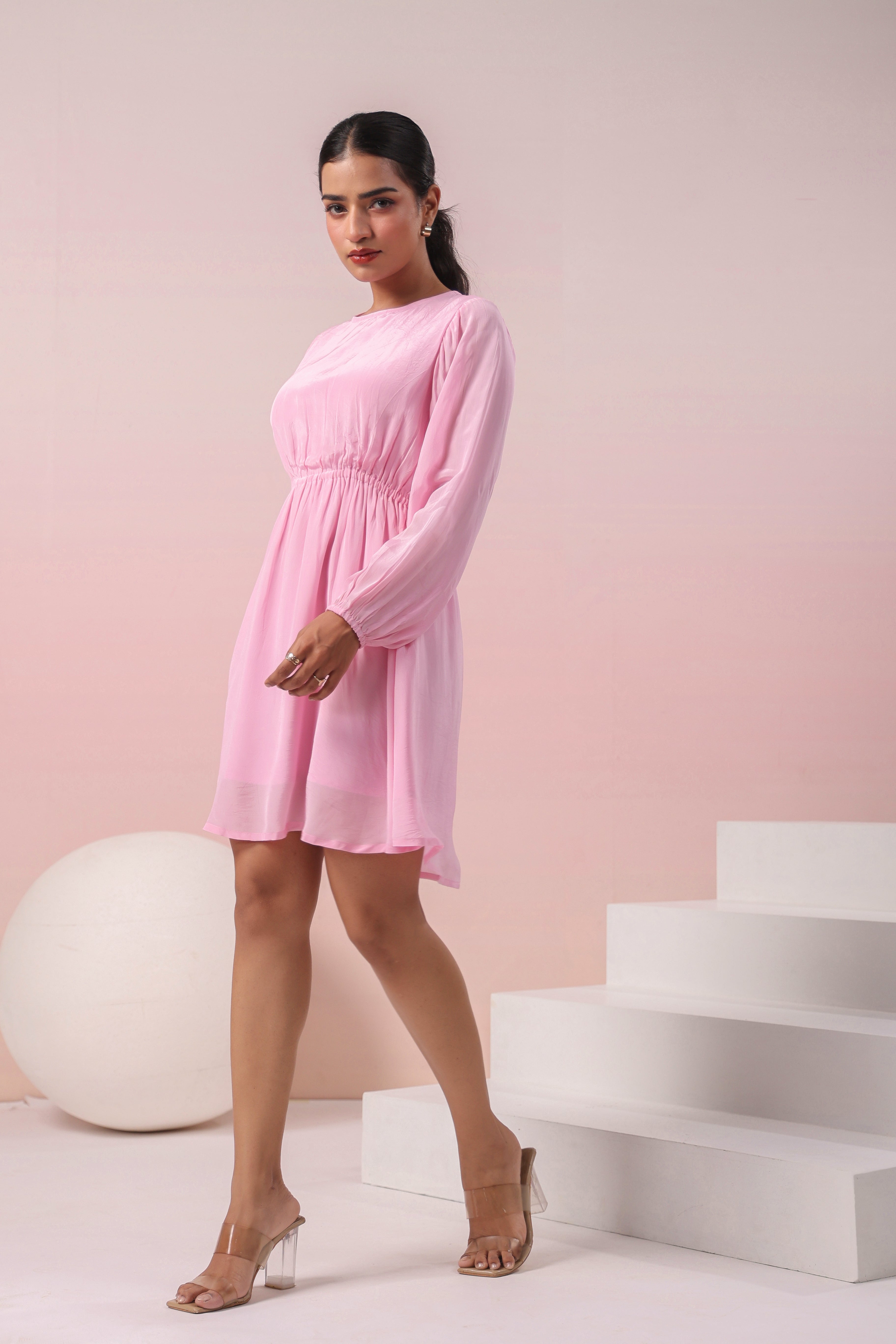 CANDY PINK BACKLESS SHORT DRESS