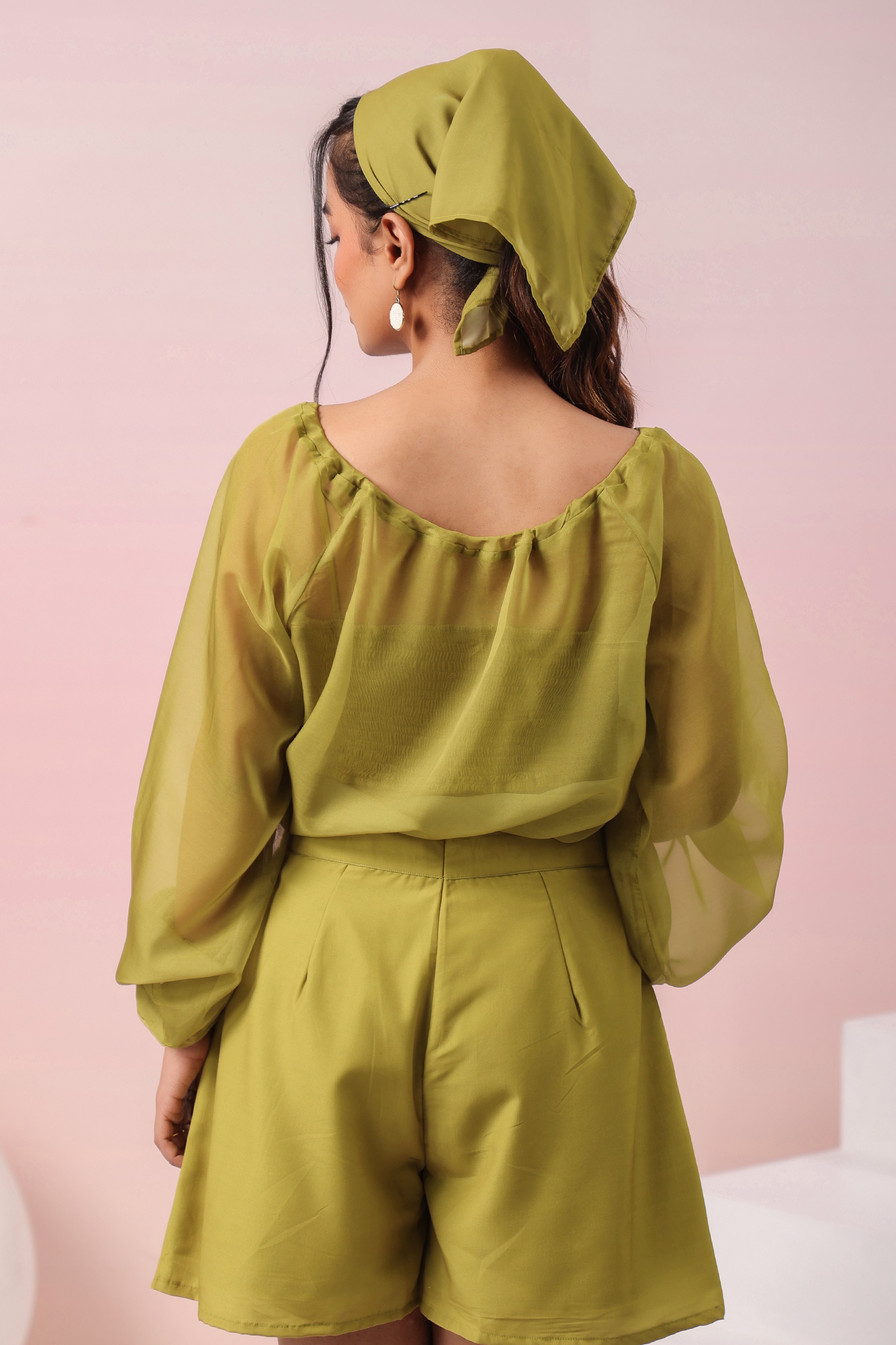 PEAR GREEN TOP AND SKORT SET